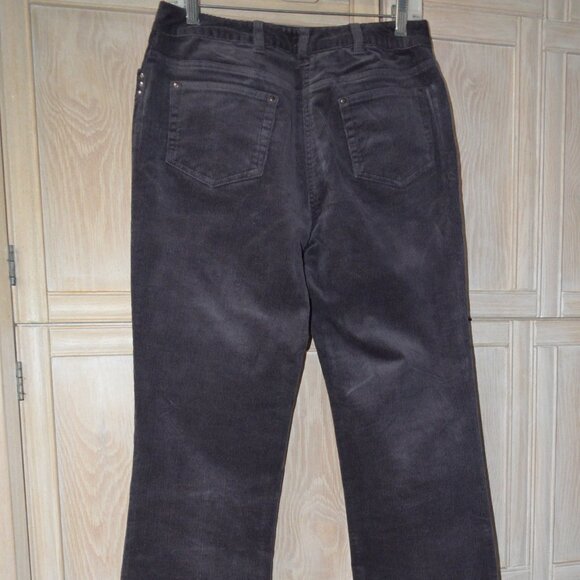 Denim & Co. Corduroy 5 Pocket Flare Cut Jeans, Dark Gray - NWOT - Picture 7 of 9